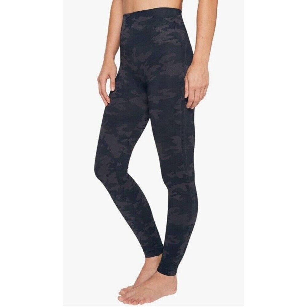Spanx (Large) Leggings Look At Me Now Seamless Womens Black Camo FL3515 Workout